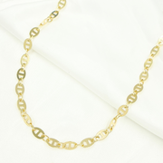 14K Solid Yellow Gold Flat Mariner Link Chain